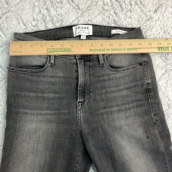 Frame Le High Skinny Grey Denim Frayed Hem Jeans 28 - Picture 3 of 10